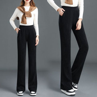 🍁New for autumn✨Women's Versatile Simple Stretch Elastic Waist Loose Wide Leg Pants