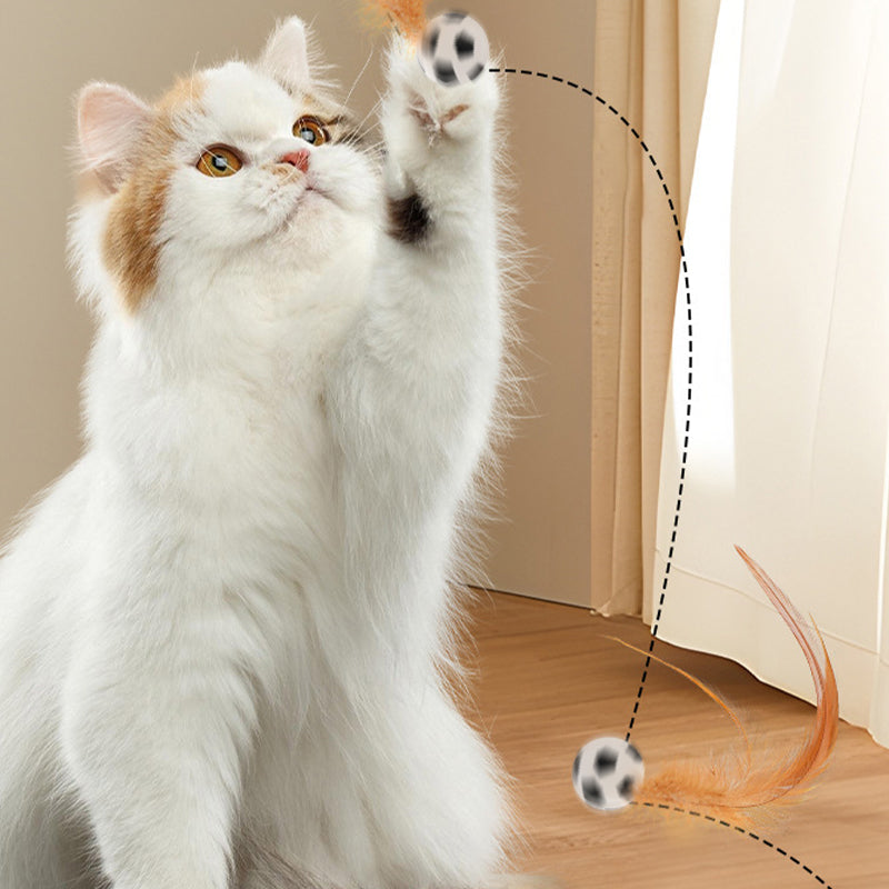 🔥2025 HOT SALE🐱 Interactive Cat Bouncy Ball with Feather