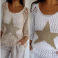 ⏰50% discount⌛🔥Women's Fashion Round Neck Crochet Knit Fishnet Top