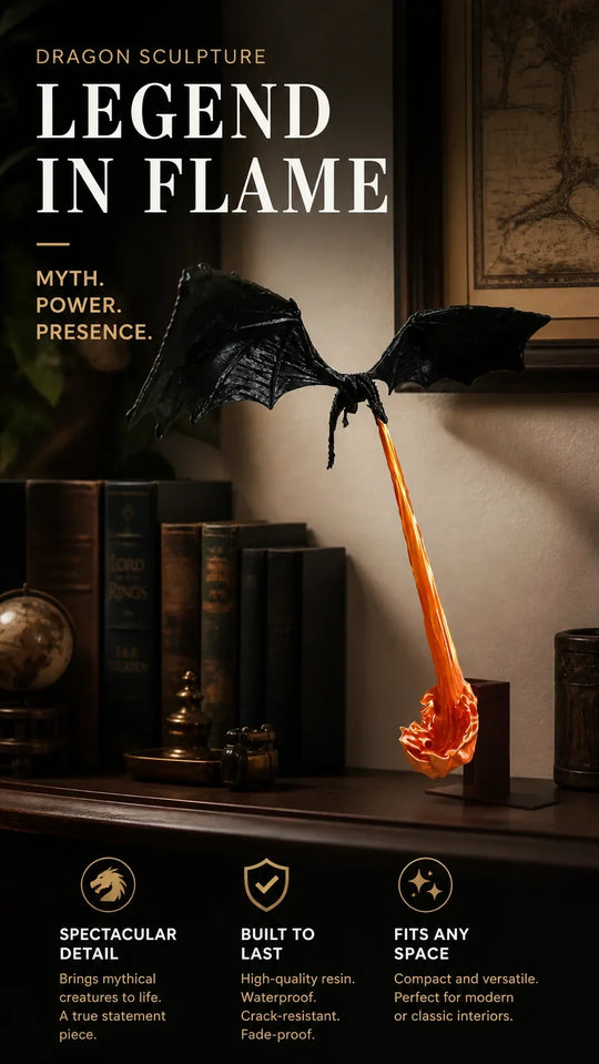 🔥 50% OFF – LIMITED TIME 🐉 Dragon Flame Book Nook – Flying Dragon Bookshelf Ornament for Book Lovers