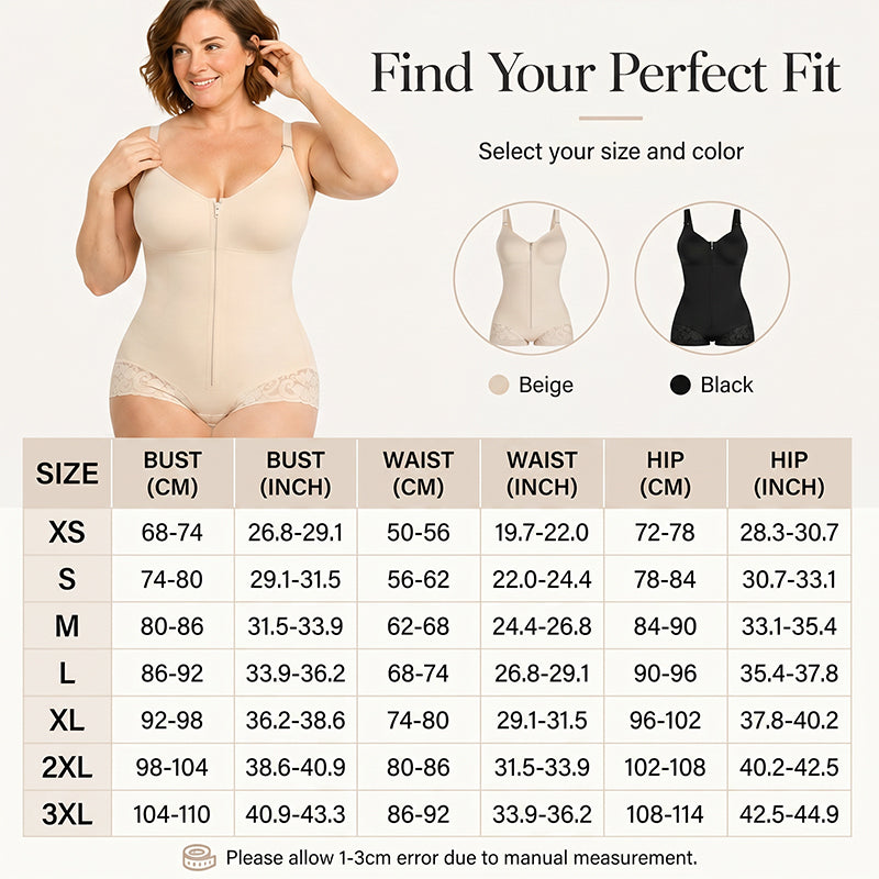 🌸 52% OFF NOW! 🌸Women's Tummy Control Zip-Up Shapewear Bodysuit