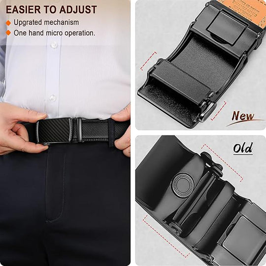 Mens Belt Leather Ratchet Easy Release Belt Dress and Casual Adjustable Belts for Men's Wear Gift Fathers Gift