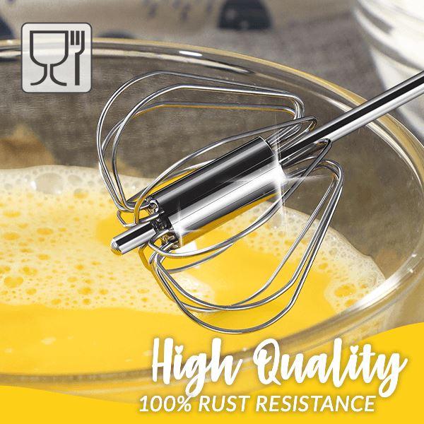 AA Stainless Steel Hand-Push Rotary Whisk - Food-Grade Rust