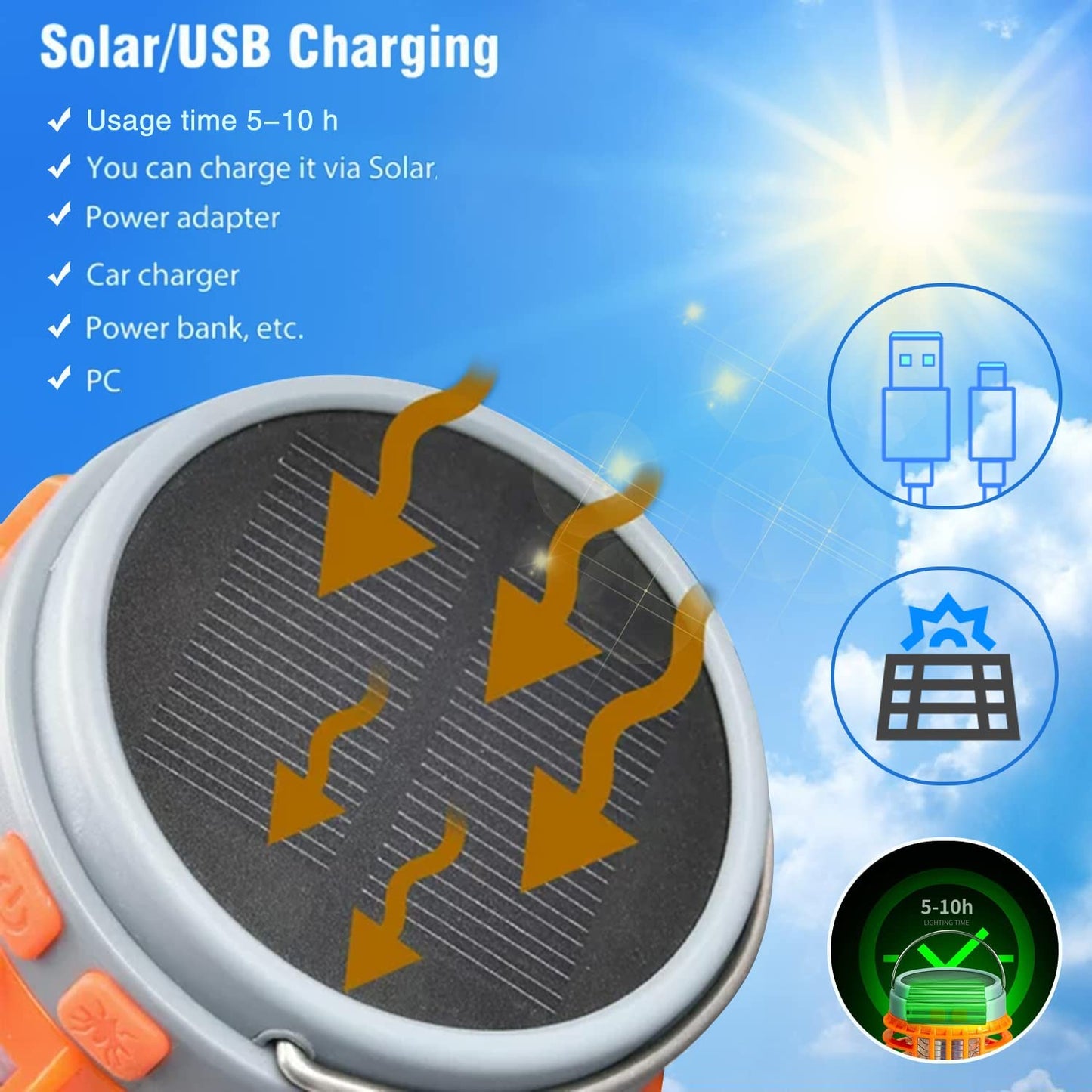 💥Multi-functional Solar Camping Mosquito Killer Lamp