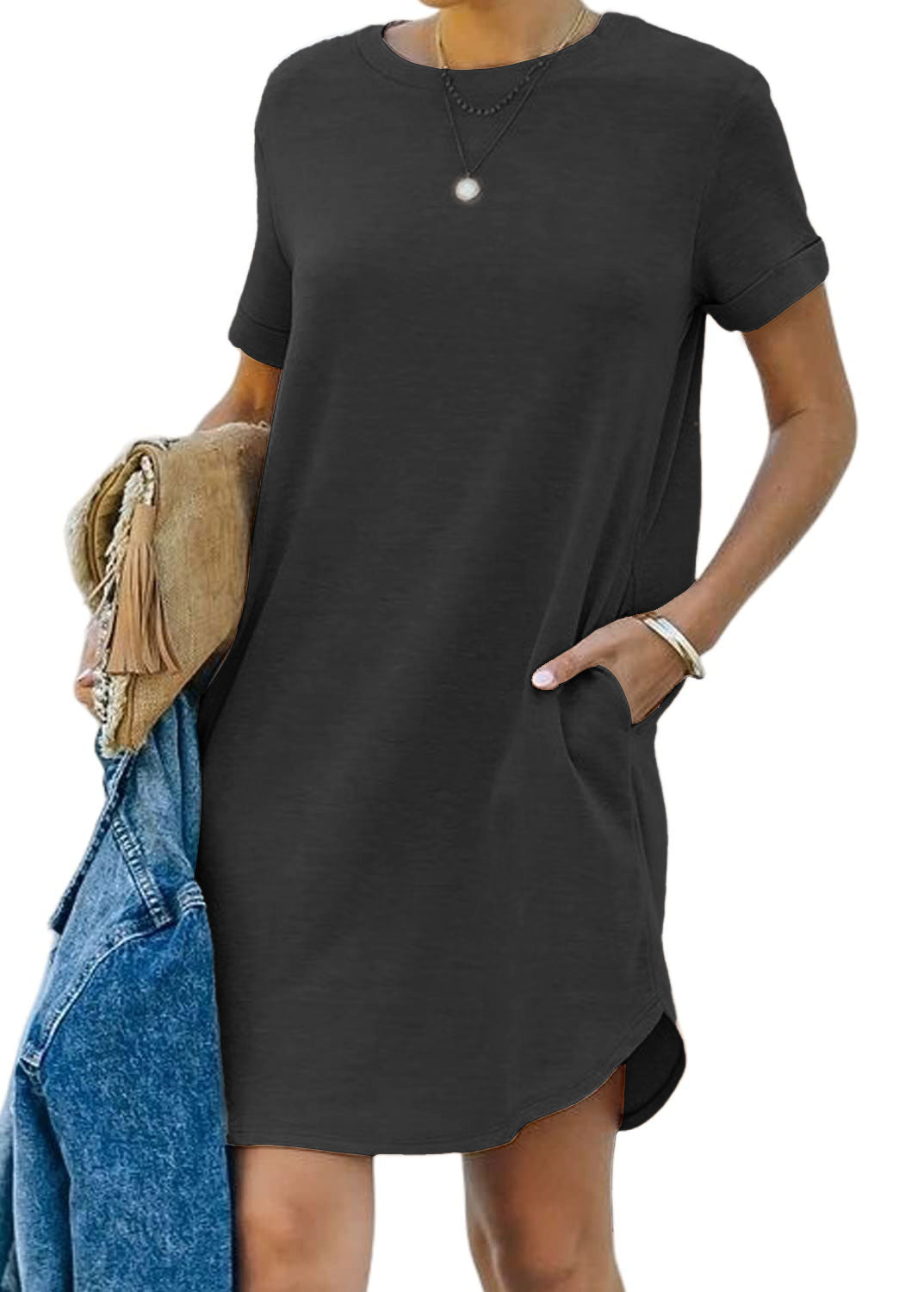 🔥LAST DAY SALE 57% OFF💝Women's Casual Short Sleeve T Shirt Dress