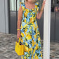 Plus Size Lemon Printing Tunic Dress