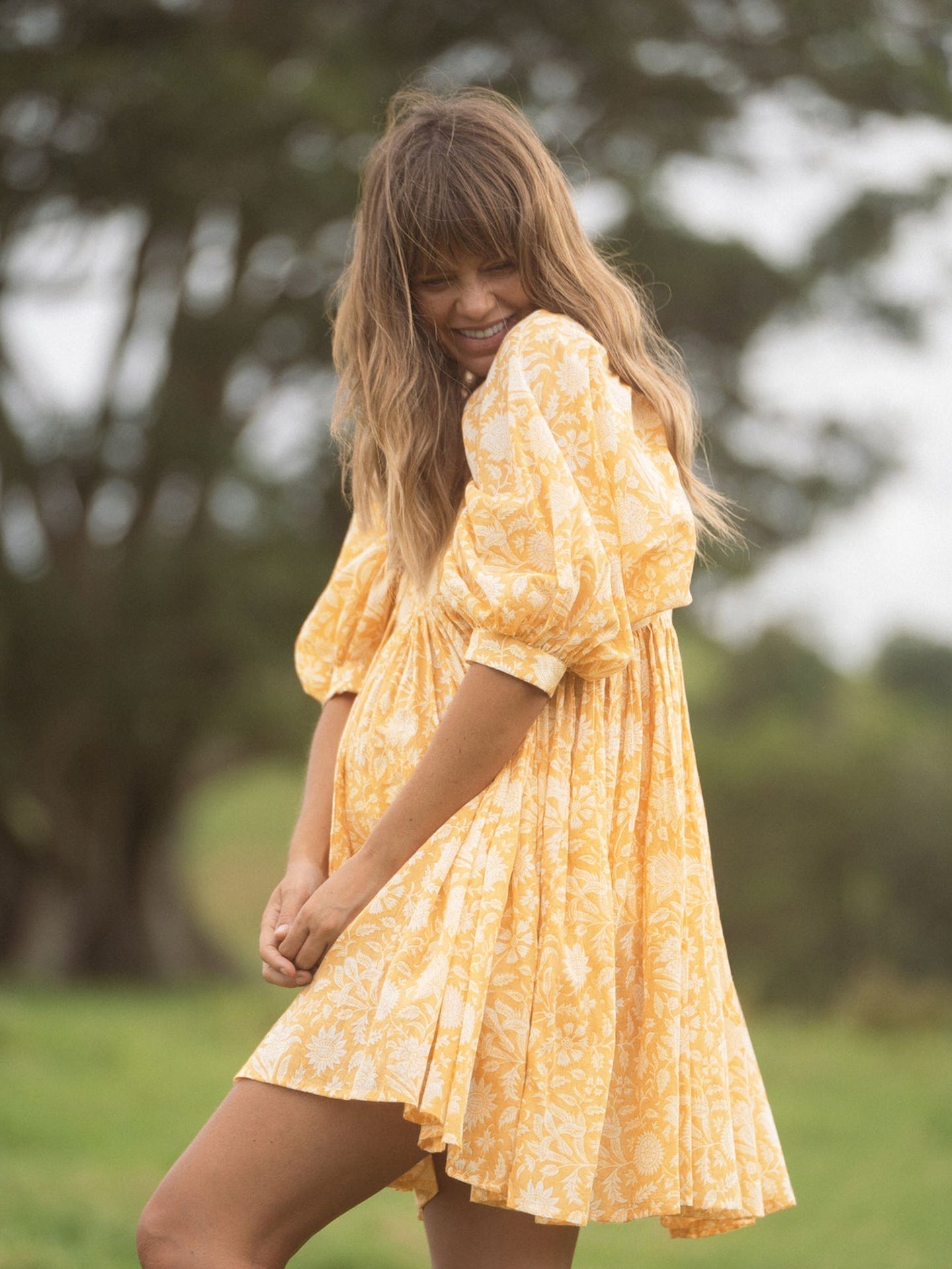 🌸V Neck Summer Half Sleeve Floral Tunic Short Dress