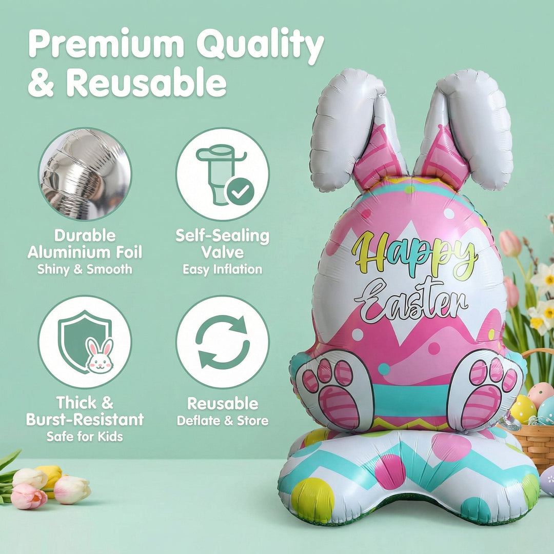 🎁EASTER SALE – £5.99!!🐰🎉Giant 3D Standing Bunny Balloon Self-Supporting Festive Cheer