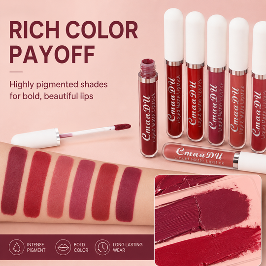 💜10Pcs Matte Waterproof  Long Lasting Lip Gloss