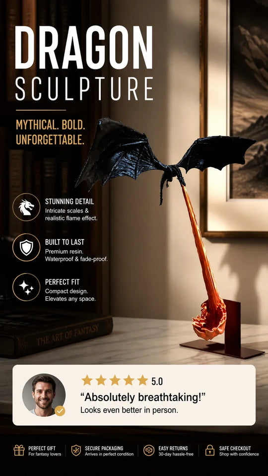 🔥 50% OFF – LIMITED TIME 🐉 Dragon Flame Book Nook – Flying Dragon Bookshelf Ornament for Book Lovers