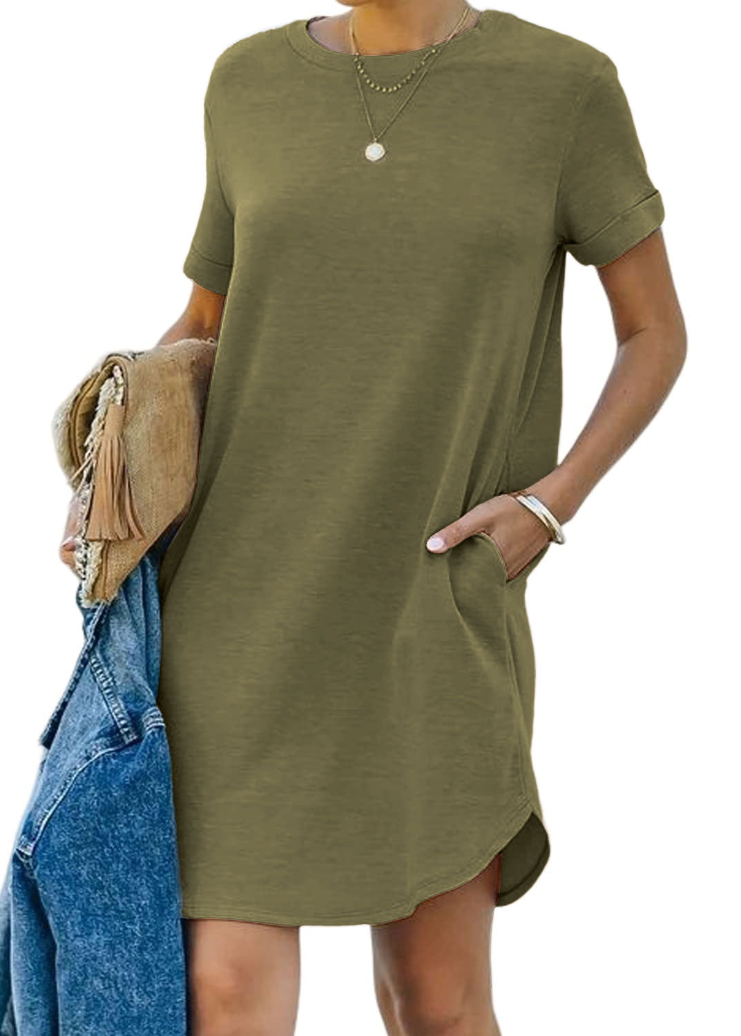 🔥LAST DAY SALE 57% OFF💝Women's Casual Short Sleeve T Shirt Dress