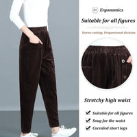 Women's High Waisted Corduroy Warm Pants -  Free Shipping