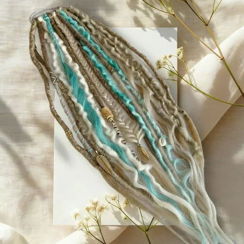 Handwoven 📣 Bohemian-Style Ponytail | Instant Dreadlock Hairpiece | Easy Clip-On for Festivals and Night Out