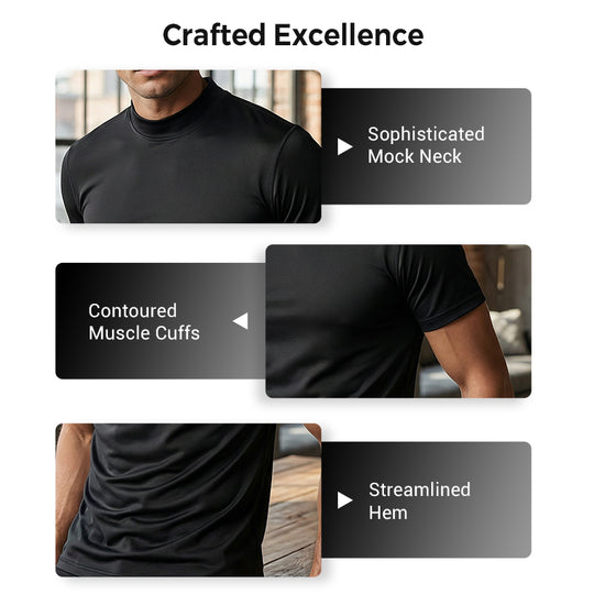 Men's High Neck Slim Fit T-shirt