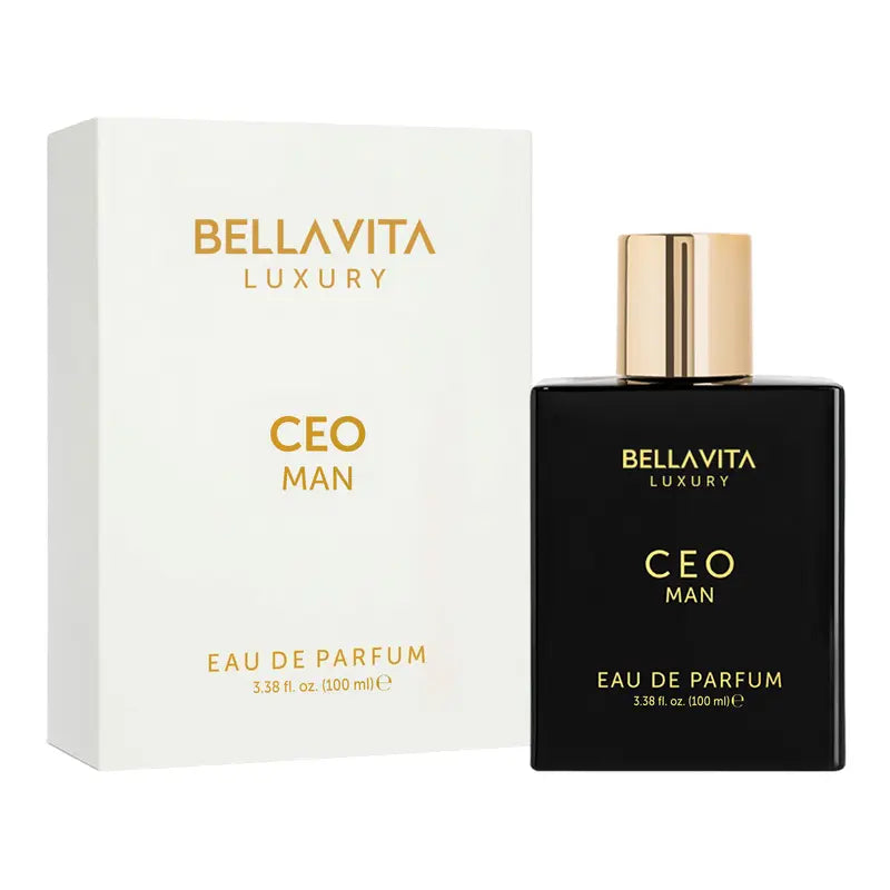 BellaVita Luxury's CEO Man Eau De Parfum 100ml (3.38 Fl.oz) | Lemon, Lavender, Tonka & Agarwood | Long Lasting Perfume for Men | Vegan Perfume | Perfect Gift for Men
