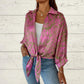 💝Knotted Lapel Cardigan Shirt