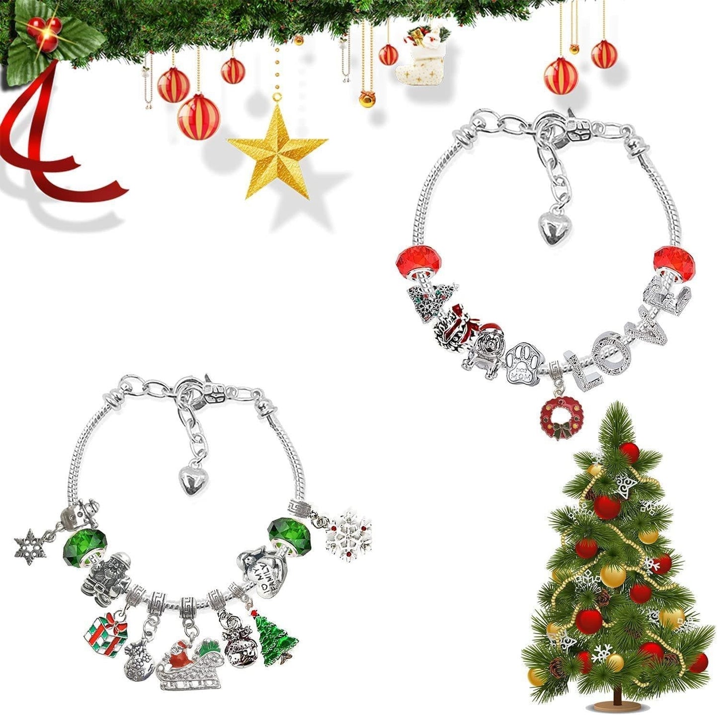 🎅Early Xmas Limited Sale💥DIY 24 Days Christmas Countdown Calendar Bracelets Set