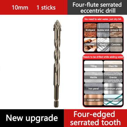 🔥Upgraded Eccentric Four-Flute Drill Bit for Ceramic, Glass, Marble, and Metal