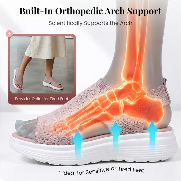 💐Women's Breathable Knit Platform Sandals – Air-permeable knit upper, cushioned sole & lightweight comfy summer footwear ✨