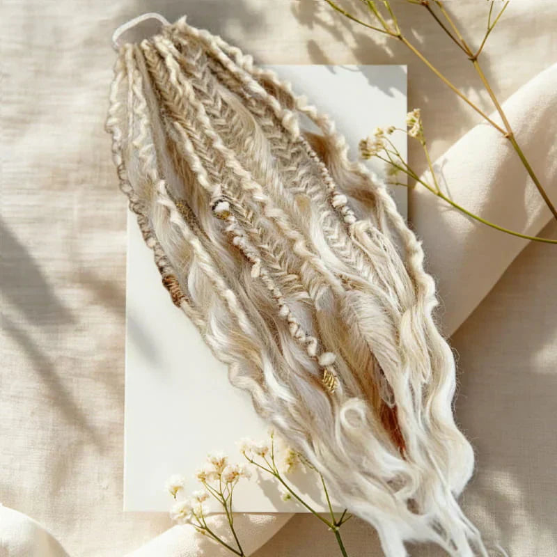 Handwoven 📣 Bohemian-Style Ponytail | Instant Dreadlock Hairpiece | Easy Clip-On for Festivals and Night Out