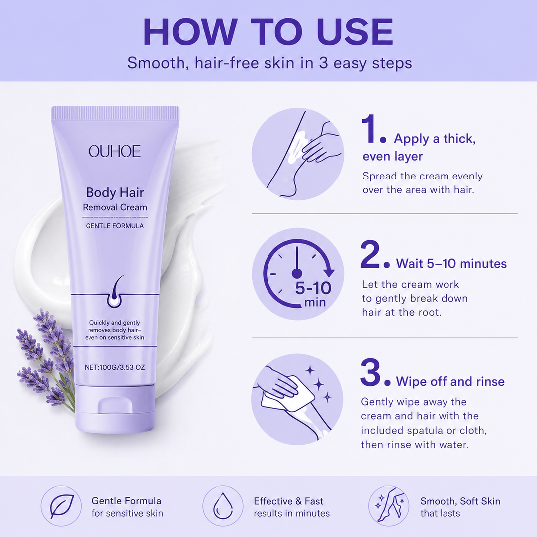 Body Hair Removal Cream with Spatula Applicator