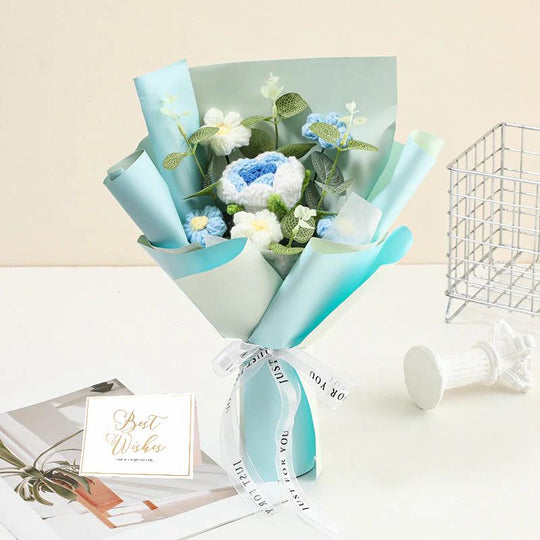 🌷 50% OFF NOW! 💕 Handmade Delicate Crochet Flower Bouquet – Mother's Day Special – Lifelike Design, Durable & Perfect Gift for Mom 🎁