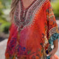 Women's Loose V-Neck Asymmetrical Dress