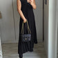 ✨New products on offer ✨Sleeveless pleated simple solid color dress