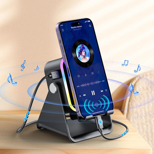 💎 50% OFF 5-IN-1 WIRELESS SPEAKER STAND! 💎 Induction Audio, Phone Holder & Ambient Light