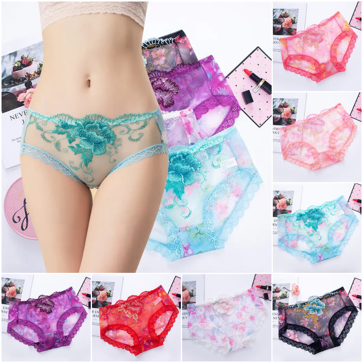 🌸Buy 7 Get 7 Free🌸Antibacterial cotton panty with lace embroidery