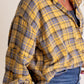 ⏰Early Autumn Sales 50% OFF🍂Women's Mineral Washed Button Down Plaid Shirt With Pockets