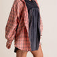 ⏰Early Autumn Sales 50% OFF🍂Women's Mineral Washed Button Down Plaid Shirt With Pockets