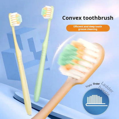 Mountain-shaped convex toothbrush-family size