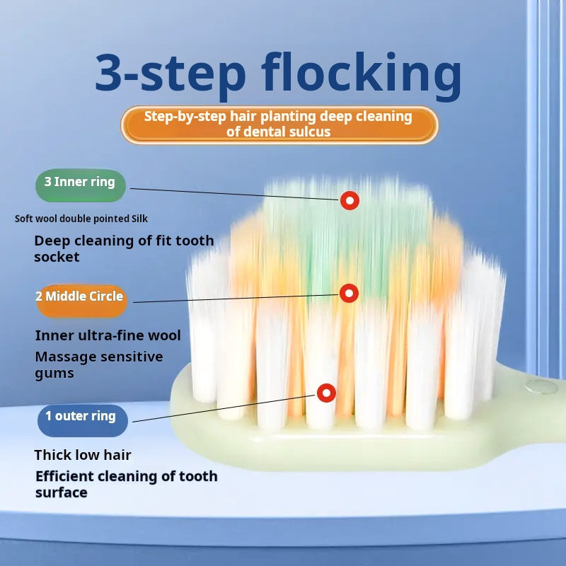 Mountain-shaped convex toothbrush-family size