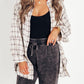 ⏰Early Autumn Sales 50% OFF🍂Women's Mineral Washed Button Down Plaid Shirt With Pockets