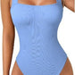 💥Big Sale-60% Off🔥✨Sexy Ribbed Bodysuit: Square Neck, Sleeveless, Stretchy Soft for All-Day