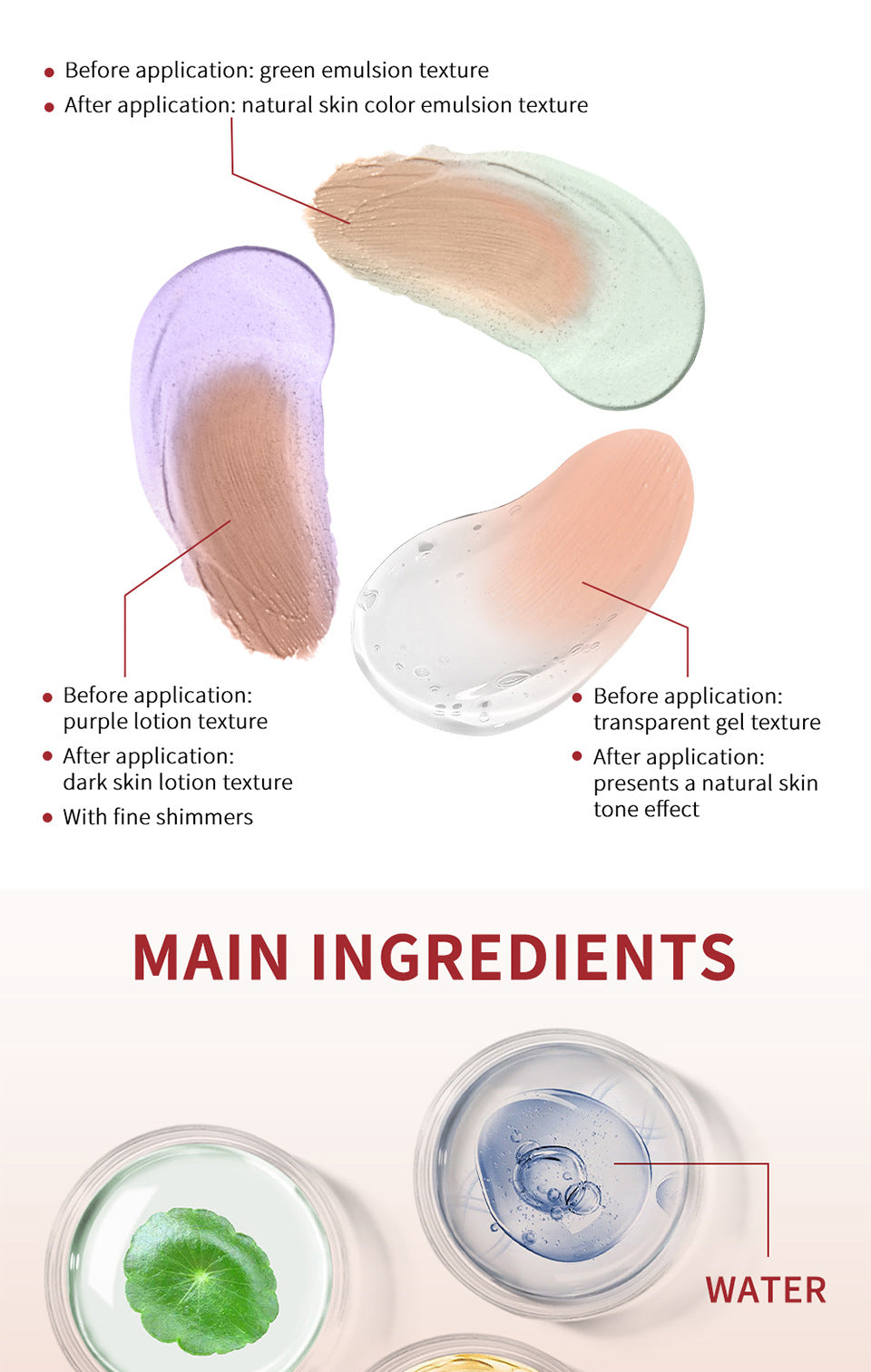 💓Buy 2 Get 1 Free💓Natural Red Brighten Water-Gel Correction Cream