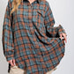 ⏰Early Autumn Sales 50% OFF🍂Women's Mineral Washed Button Down Plaid Shirt With Pockets