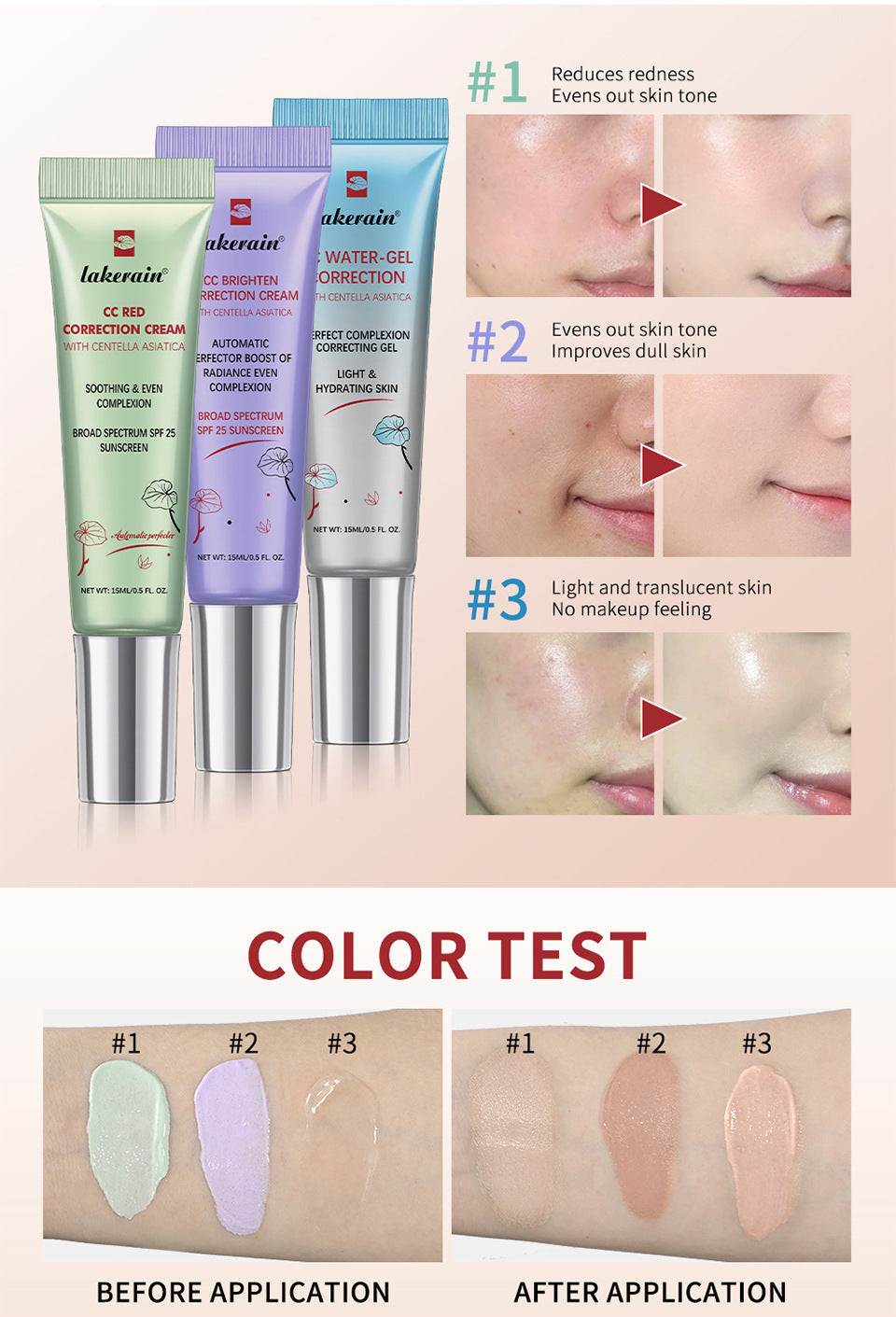 💓Buy 2 Get 1 Free💓Natural Red Brighten Water-Gel Correction Cream