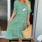 🎁2025 Big Sale🎁💥Round Neck Polka Dot Print Midi Dress