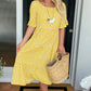 🎁2025 Big Sale🎁💥Round Neck Polka Dot Print Midi Dress