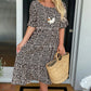 🎁2025 Big Sale🎁💥Round Neck Polka Dot Print Midi Dress