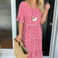 🎁2025 Big Sale🎁💥Round Neck Polka Dot Print Midi Dress