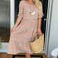 🎁2025 Big Sale🎁💥Round Neck Polka Dot Print Midi Dress