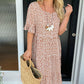 🎁2025 Big Sale🎁💥Round Neck Polka Dot Print Midi Dress