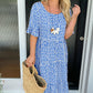 🎁2025 Big Sale🎁💥Round Neck Polka Dot Print Midi Dress