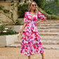 🎁Hot Sale 49% OFF⏳Elegant waist V-neck Floral Printed Dress