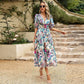 🎁Hot Sale 49% OFF⏳Elegant waist V-neck Floral Printed Dress