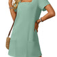 💖LAST DAY SALE 50% OFF💖Women's Casual Square Neck Pocket Short Sleeve Dress with Pockets