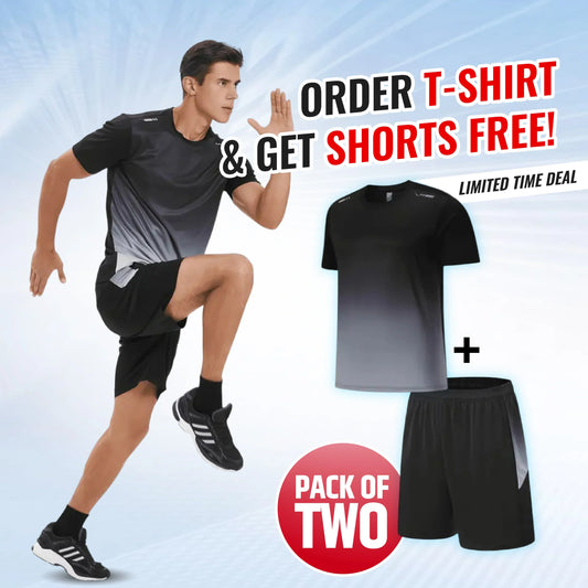 🎁Summer Hot Sale 50% OFF☀️💦Men’s Loose-Fit Breathable Quick-Drying Athletic T-Shirt & Shorts Tracksuit